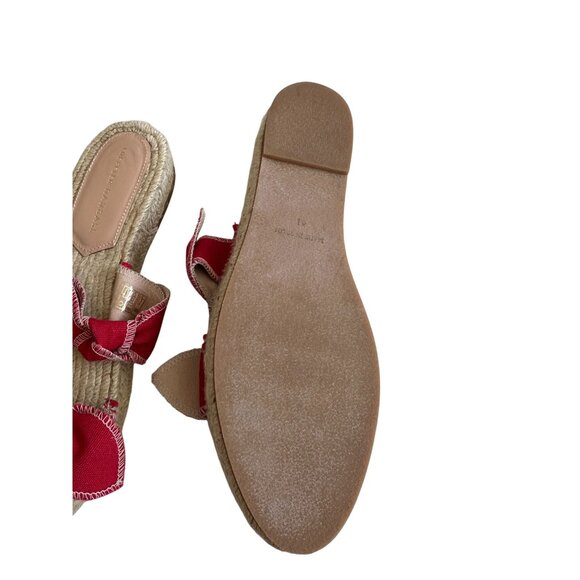 LOEFLLER RANDALL Red Bow Espadrille Sandals Size 41/11 - Picture 10 of 10